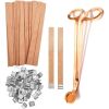 DADHOT 100set Smokeless Cherry Wood Wicks for Candles-Long Lasting Flame