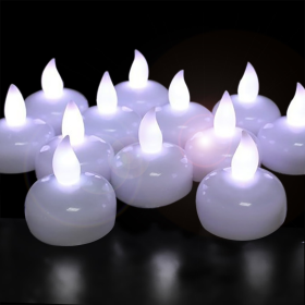 12 Pack LED Floating Candles, Waterproof Flameless Tea Lights Cool White Light - Battery Operated Candles Decoration for Wedding, Thanksgiving, Christ