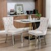 Collection Modern, High-end Tufted Solid Wood Contemporary Velvet Upholstered Dining Chair with Chrome Stainless Steel Plating Legs,Nailhead Trim,Set