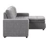 U_STYLE Soft Upholstered Sectional Sofa Bed with Storage Space, Suitable for Living Rooms and Apartments.