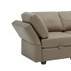 Modular Sectional Sofa Couch Bed with Storage 6 Seater, Sleeper Sofa Bed Couch with Reversible Chaise Ottomans, Adjustable Arms and Backs - Brown