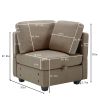 Modular Sectional Sofa Couch Bed with Storage 6 Seater, Sleeper Sofa Bed Couch with Reversible Chaise Ottomans, Adjustable Arms and Backs - Brown