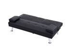 BLACK FOLDABLE SOFA BED WITH CUP HOLDER