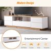 Modern TV stand for TVs up to 80'' , Media Console with Multi-Functional Storage, Entertainment Center with Door Rebound Device, TV cabinet for living