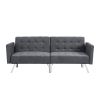 Sofa Bed Convertible Folding Dark Grey Lounge Couch Loveseat Sleeper Sofa Armrests Living Room Bedroom Apartment Reading Room