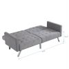 Sofa Bed Convertible Folding Light Grey Lounge Couch Loveseat Sleeper Sofa Armrests Living Room Bedroom Apartment Reading Room