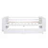 Twin Size Daybed with Shelves and Drawers, White