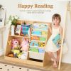 Kids Bookshelf and Toy Storage Organizer, Wooden Kids Book Shelf,Childrens Bookshelf, Bookcase for Kids Room,Nursery Bookcase for Kids, Children, Todd