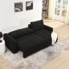 Modular Corduroy Upholstered 3 Seater Sofa Bed with Storage for Home Apartment Office Living Room, Free Combination, L Shaped , Black