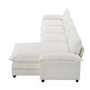 [VIDEO provided][New]118*55" Modern L-shaped Chenille Cloud Sofa with Double Seat Cushions,5-seat Upholstered Indoor Furniture,Sleeper Sofa Couch with