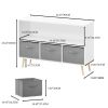 Kids bookcase with Collapsible Fabric Drawers, Children's Book Display, Toy Storage Cabinet Organizer, White+Gray