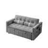 Modern 55.5" Pull Out Sleep Sofa Bed 2 Seater Loveseats Sofa Couch with side pockets, Adjsutable Backrest and Lumbar Pillows for Apartment Office Livi