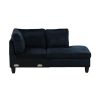 Midnight Blue Microfiber 3-Piece Living Room Sofa Set B