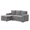 U_STYLE Soft Upholstered Sectional Sofa Bed with Storage Space, Suitable for Living Rooms and Apartments.