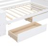 Twin Size Daybed with Shelves and Drawers, White