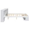 Queen Size Wood Platform Bed with Multi-storage Headboard and a Drawer, White(Expected Arrival Time: 6.16)