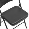 4 Pack Metal Folding Chairs with Padded Seat and Back, for Home and Office, Indoor and Outdoor Events Party Wedding, Black