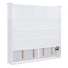 Queen Size Murphy Bed Wall Bed with Top Cabinets,White