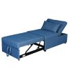 Folding Ottoman Sofa Bed Blue