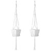 2Pcs Plant Hanger Flowerpot Net Bag 40in Cotton Rope Plant Hangers 4Legs Plant Hanger