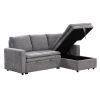 U_STYLE Soft Upholstered Sectional Sofa Bed with Storage Space, Suitable for Living Rooms and Apartments.