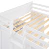 Twin size Loft Bed with a Stand-alone bed, Shelves,Desk,and Wardrobe-White