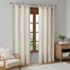 Faux Linen Tab Top Fleece Lined Curtain Panel(Only 1 Pc Panel)