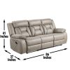 Tyson - Recliner Sofa With Drop Down Table - Pearl Silver