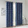 Total Blackout Metallic Print Grommet Top Curtain Panel(Only 1 Pc Panel)