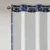 Total Blackout Metallic Print Grommet Top Curtain Panel(Only 1 Pc Panel)