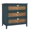 3 Drawer Cabinet,Natural rattan,American Furniture,Suitable for bedroom, living room, study