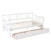 Twin Size Daybed Wood Bed with Two Drawers,White