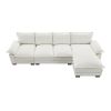 [VIDEO provided][New]118*55" Modern L-shaped Chenille Cloud Sofa with Double Seat Cushions,5-seat Upholstered Indoor Furniture,Sleeper Sofa Couch with