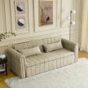 3 in 1 Pull-Out Bed Sleeper, Modern Upholstered 3 Seats Lounge Sofa & Couches with Rolled Arms Decorated with Copper Nails , Convertible Futon 3 Seats