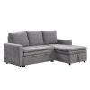 U_STYLE Soft Upholstered Sectional Sofa Bed with Storage Space, Suitable for Living Rooms and Apartments.