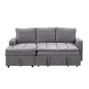 U_STYLE Soft Upholstered Sectional Sofa Bed with Storage Space, Suitable for Living Rooms and Apartments.