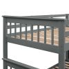 Stairway Twin-Over-Full Bunk Bed with Twin size Trundle, Storage and Guard Rail for Bedroom, Dorm, for Adults, Gray(OLD SKU :LT000119AAE)