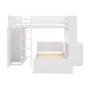 Twin size Loft Bed with a Stand-alone bed, Shelves,Desk,and Wardrobe-White