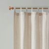 Faux Linen Tab Top Fleece Lined Curtain Panel(Only 1 Pc Panel)