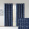 Total Blackout Metallic Print Grommet Top Curtain Panel(Only 1 Pc Panel)