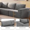 [VIDEO provided] [New]116*116" Modular L Shaped Sectional Sofa,Luxury Floor Couch Set,Upholstered Indoor Furniture,Foam-Filled Sleeper Sofa Bed for Li