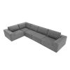 [VIDEO provided] [New]116*116" Modular L Shaped Sectional Sofa,Luxury Floor Couch Set,Upholstered Indoor Furniture,Foam-Filled Sleeper Sofa Bed for Li