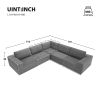 [VIDEO provided] [New]116*116" Modular L Shaped Sectional Sofa,Luxury Floor Couch Set,Upholstered Indoor Furniture,Foam-Filled Sleeper Sofa Bed for Li