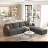 Modern Large Sectional Sofa, U-Shape Modular Sectional Couch with Storage Function,123" Sofa Bed with Ottoman,6 Seat Sectionals Chaise for Living Room