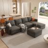 Modern Large Sectional Sofa, U-Shape Modular Sectional Couch with Storage Function,123" Sofa Bed with Ottoman,6 Seat Sectionals Chaise for Living Room