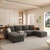 Modern Large Sectional Sofa, U-Shape Modular Sectional Couch with Storage Function,123" Sofa Bed with Ottoman,6 Seat Sectionals Chaise for Living Room