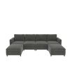 Modern Large Sectional Sofa, U-Shape Modular Sectional Couch with Storage Function,123" Sofa Bed with Ottoman,6 Seat Sectionals Chaise for Living Room