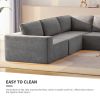 [VIDEO provided] [New]116*116" Modular L Shaped Sectional Sofa,Luxury Floor Couch Set,Upholstered Indoor Furniture,Foam-Filled Sleeper Sofa Bed for Li