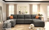 Modern Large Sectional Sofa, U-Shape Modular Sectional Couch with Storage Function,123" Sofa Bed with Ottoman,6 Seat Sectionals Chaise for Living Room