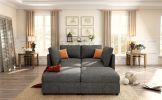 Modern Large Sectional Sofa, U-Shape Modular Sectional Couch with Storage Function,123" Sofa Bed with Ottoman,6 Seat Sectionals Chaise for Living Room